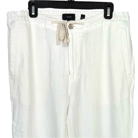 Vince Men's Cream Lightweight Hemp Pant Chinos Beach Resortwear - Picture 4 of 12